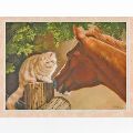 【サンディ･ルシンコ】猫と馬のサンクスカード☆友達になろうよ