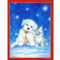 猫と犬のミニクリスマスカード